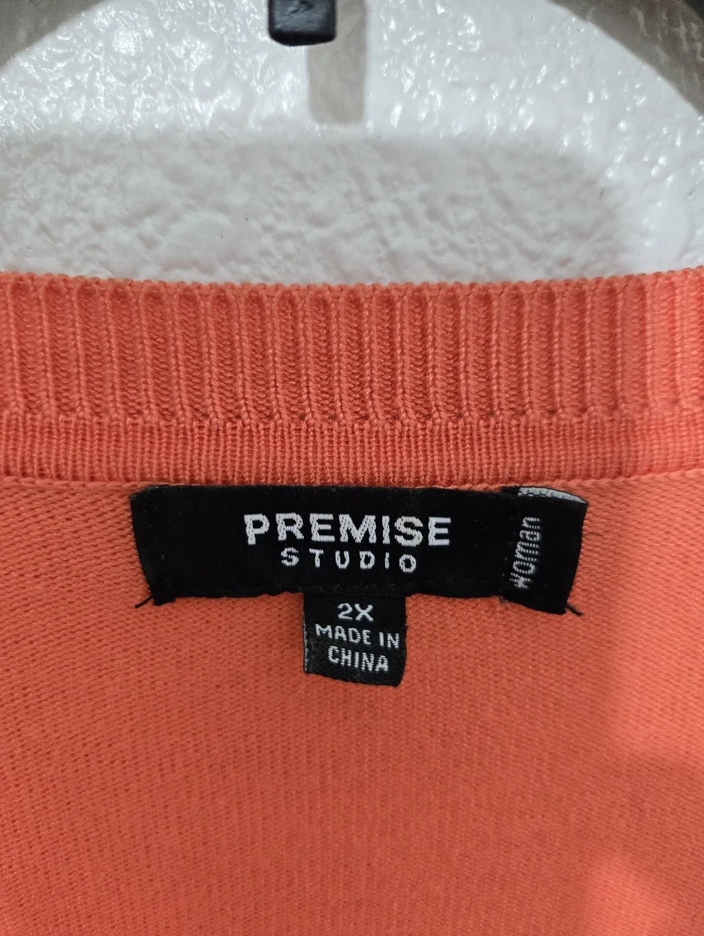 Premise Studio Cardigan Sweater Women's Size 2X Orange 3/4 Sleeve